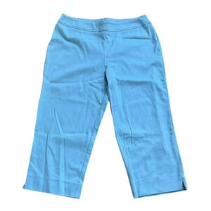 Chaus cropped pants Light blue Straight Womens size 14 NWT Side zip Ankle slit